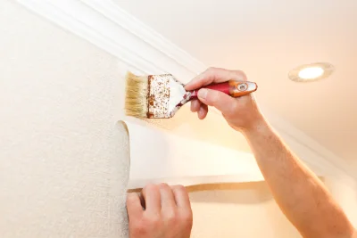 Pose de papier peint à Géronce — revêtements muraux et toiles de verre